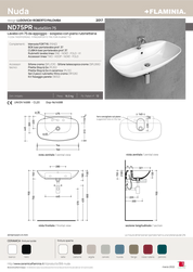 FLAMINIA NUDASLIM 75 LAVABO DA APPOGGIO-SOSPESO