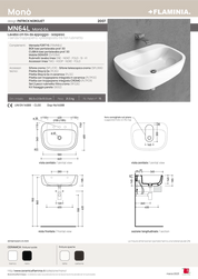FLAMINIA MONÒ 64 LAVABO DA APPOGGIO-PARETE