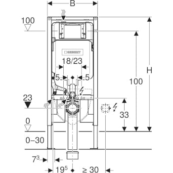 GEBERIT MODULO DUOFIX PER VASO SOSPESO CON CASSETTA DI RISCIACQUO DA INCASSO SIGMA 8 cm
