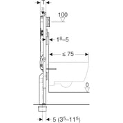 GEBERIT MODULO DUOFIX PER VASO SOSPESO CON CASSETTA DI RISCIACQUO DA INCASSO SIGMA 8 cm
