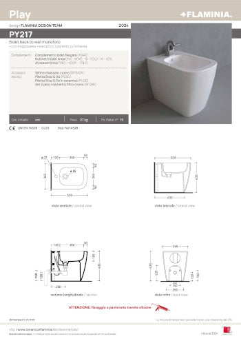 FLAMINIA PLAY BIDET BTW MONOFORO