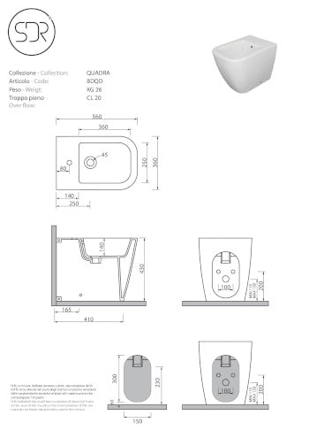 SDR QUADRA BIDET A TERRA