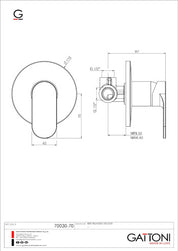 GATTONI RUBINETTERIA H2OMIX 7000 MIX INCASSO DOCCIA